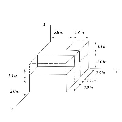 Rectangular Structure Not Center The rectangular block is a solid with rectangular cutouts. Use ...