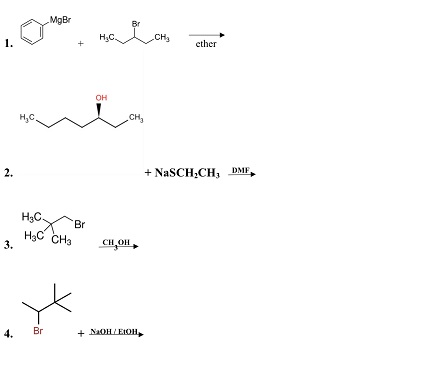 Complete the following reactions. Show all possible products and ...