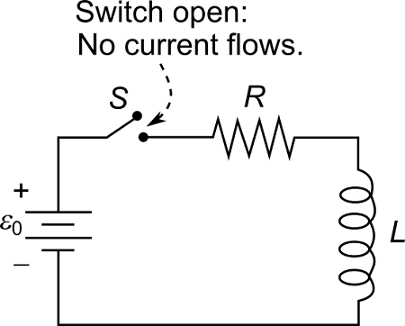In the figure below, R = 2.0 kilo-ohms and epsilon0 = 50 V. When the