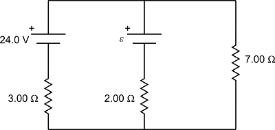 In the figure, find the emf e in order for the current through the 7.00 ...