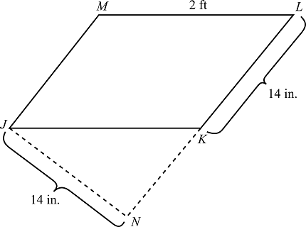 Determine the area in square inches of the figure shown. | Homework