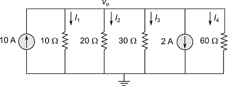 Find the voltage v0 in the circuit shown in the figure below ...