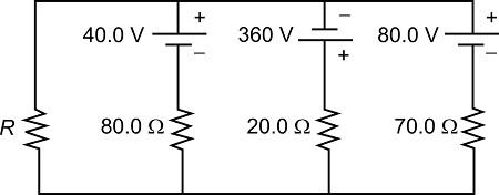 In the circuit of the figure below, determine the current in each ...