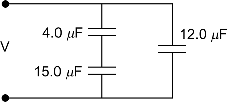 For the circuit shown in the figure below, the capacitors were each ...