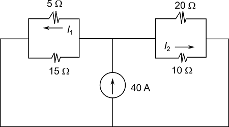 Consider the circuit below. Determine I1 using the current division ...