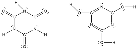 The following two structures can be drawn for cyanuric acid. Are these ...