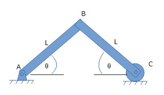 The two bars are released from rest at the position \theta. Determine ...