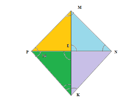 In a rhombus MPKN with an obtuse angle K the diagonals intersect each ...