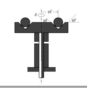 The disk with a circular groove rotates about the vertical axis with a ...