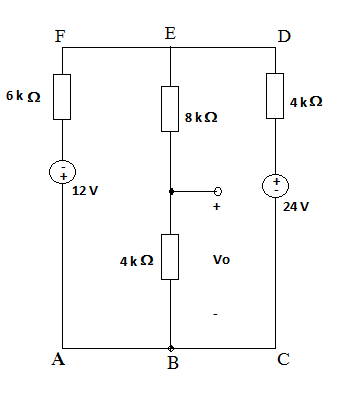 Find V_o using KCL, KVL and find voltage drop across each resistor and ...