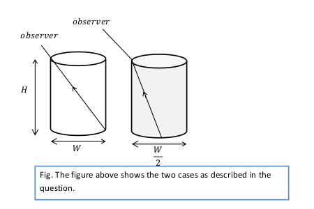 Observer Bottom An observer is positioned so that the far edge of the bottom of an ...