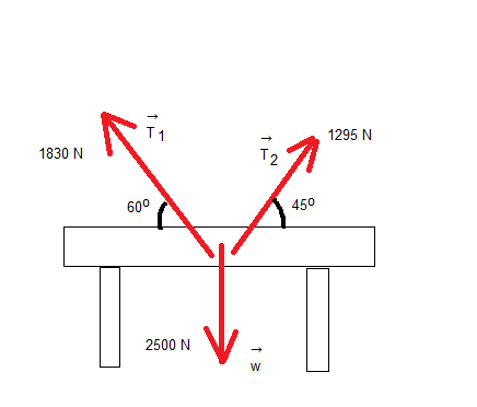 Two Ropes Experiment The two ropes seen in the figure are used to lower a 255 kg piano 5.40 ...