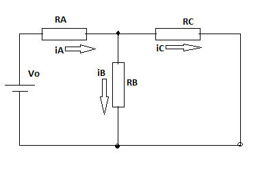 In the circuit shown at the right, R_A = R_B = \frac{1}{2}R_C. The ...