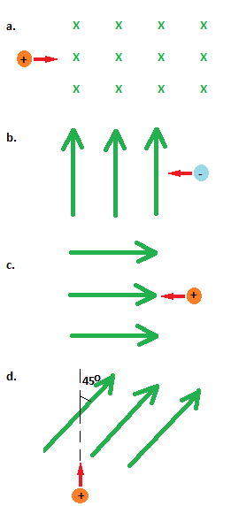 Determine the initial direction of the deflection of charged particles ...