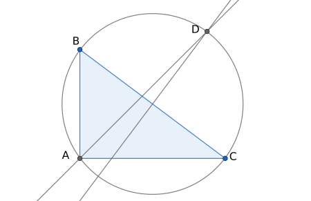 Let triangle ABC be such that AB is not congruent to AC. Let D be the ...