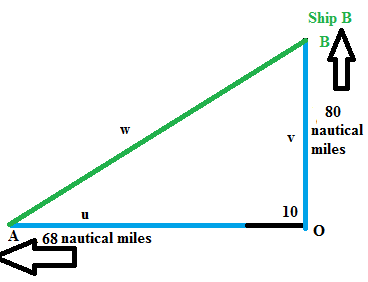 At noon, ship A is 10 nautical miles due west of ship B. Ship A is ...