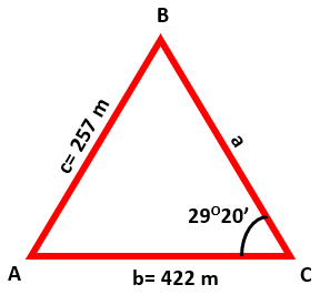 Find all solutions to the following triangle. C = 29deg20' c = 257 m b ...