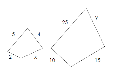 Given the two figures are similar, calculate the value of y. a. 18 b ...