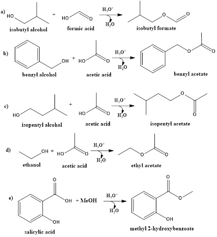 Write Equations For Each Of The Five Esterification Reactions I Have 