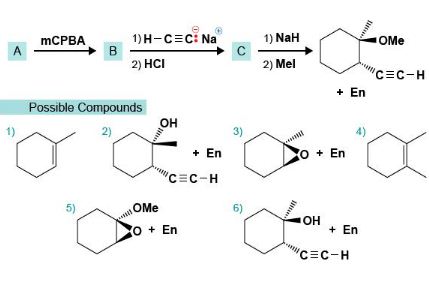 Determine what compounds A, B and C are in the following reaction ...