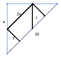 A rectangle is inscribed in an isosceles right triangle whose ...