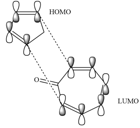 1,3-Cyclopentadiene reacts with cycloheptatrienone to give the product ...