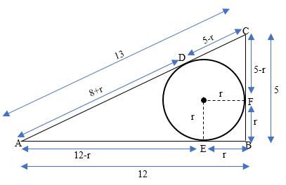 In the diagram below, a circle just touches the sides of a right ...