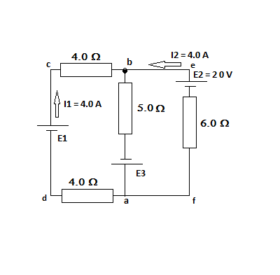 For the circuit shown in the figure, calculate the emf's E_1 and E_3 ...