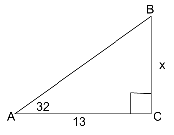 Solve x for the right triangle: (figure below). | Homework.Study.com