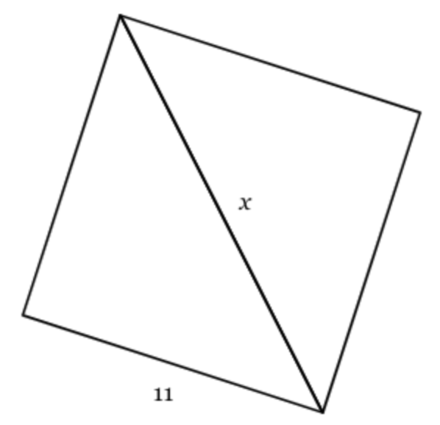 The figure below is a square. Find the length of side x in the simplest ...